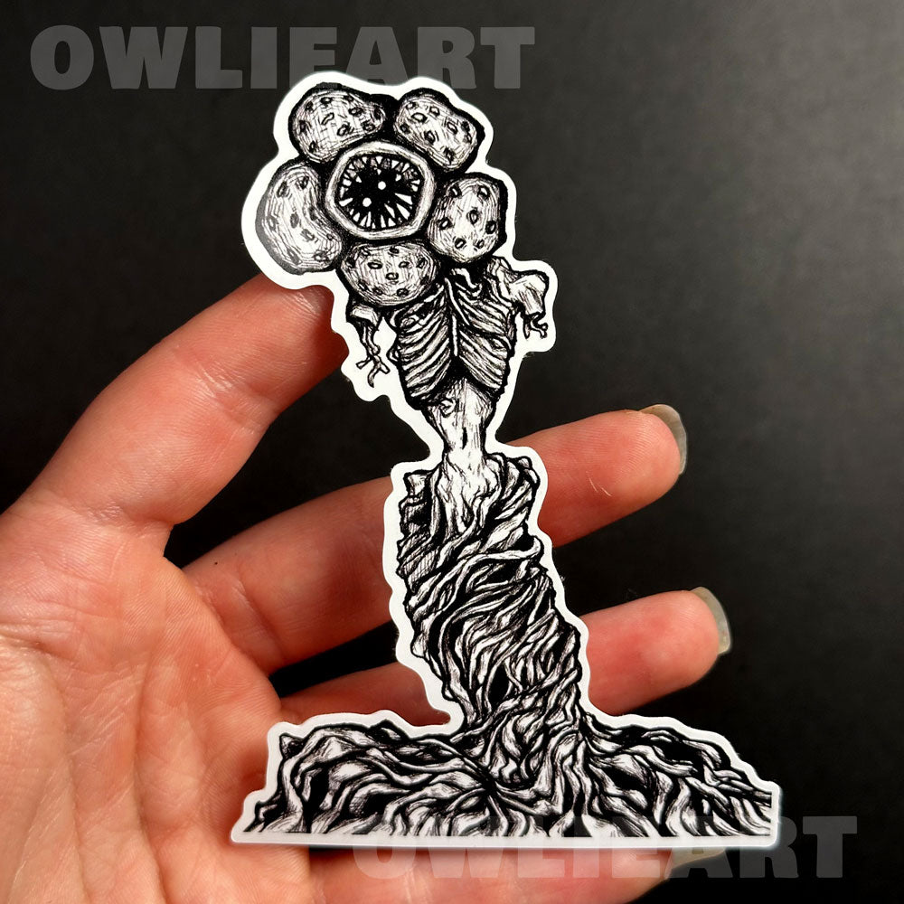 Plant Monster Sticker Pack, Creepy horror art inspired by plants
