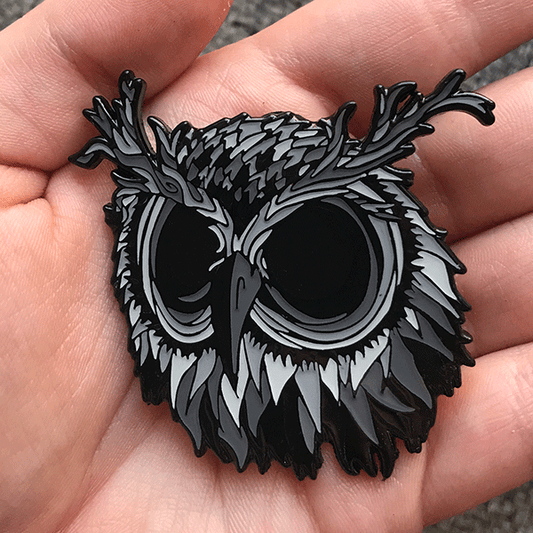 Creepy Owl Enamel Pin