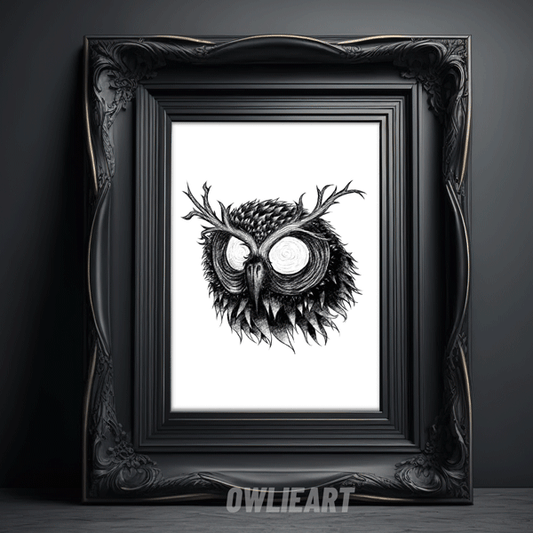 Creepy Owl Art Print