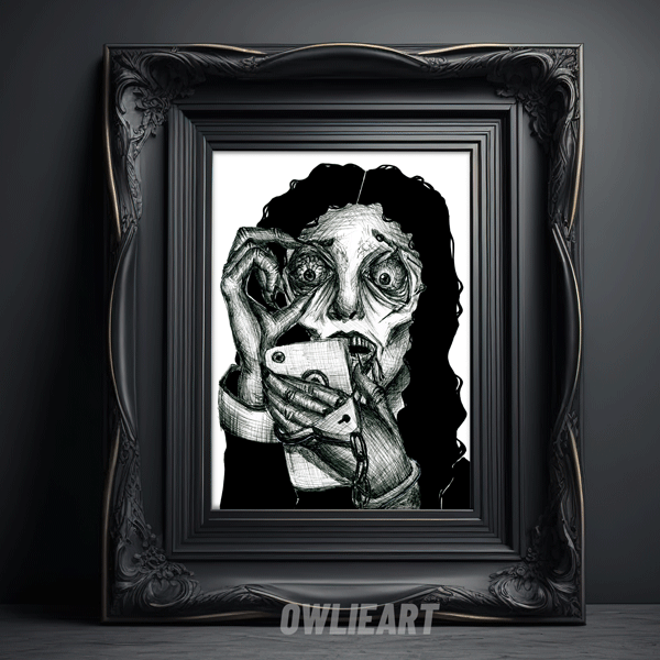 Nomophobia (fear of losing your phone) Art Print - owlieart