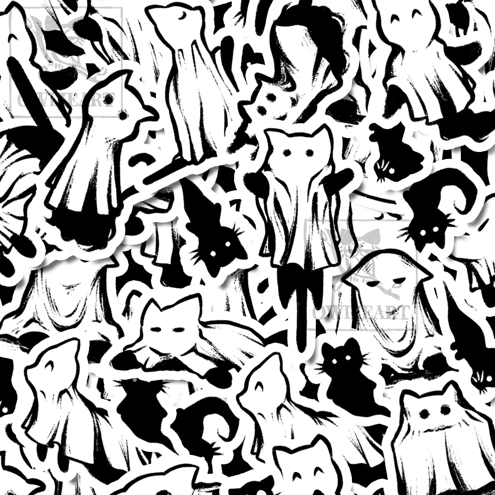 Ghost Cat Sticker Sheet