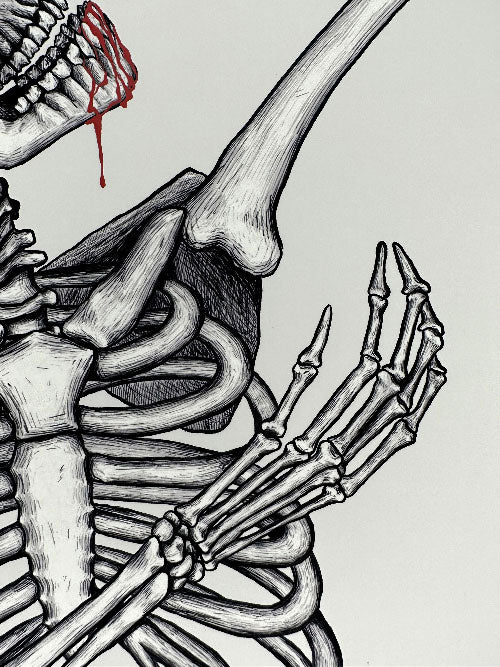 "Drip" skeleton inktober 2023 Art Print - owlieart