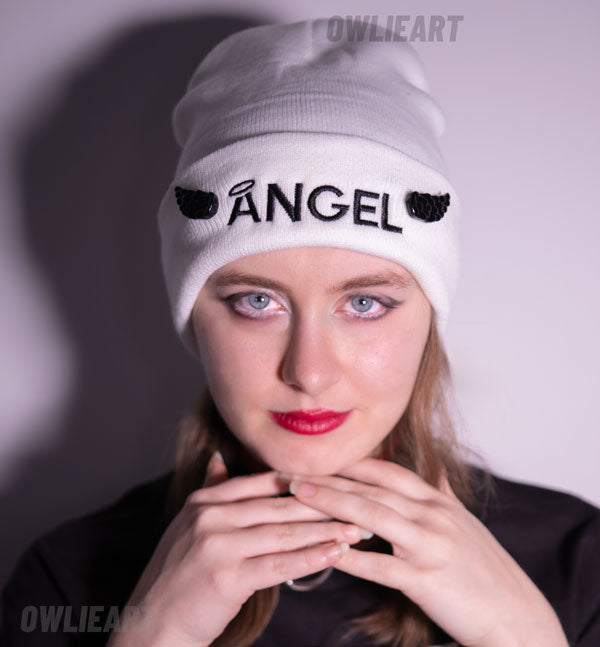 ANGEL beanie w/ winged beanie pins\ hat pins - owlieart