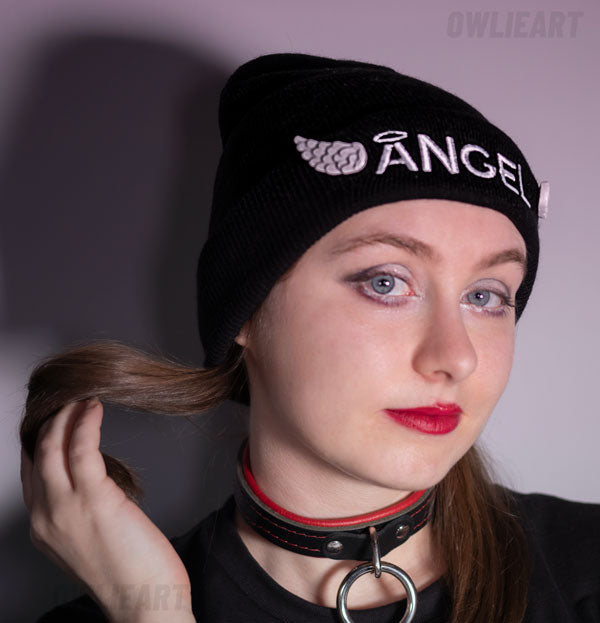 ANGEL beanie w/ winged beanie pins\ hat pins - owlieart