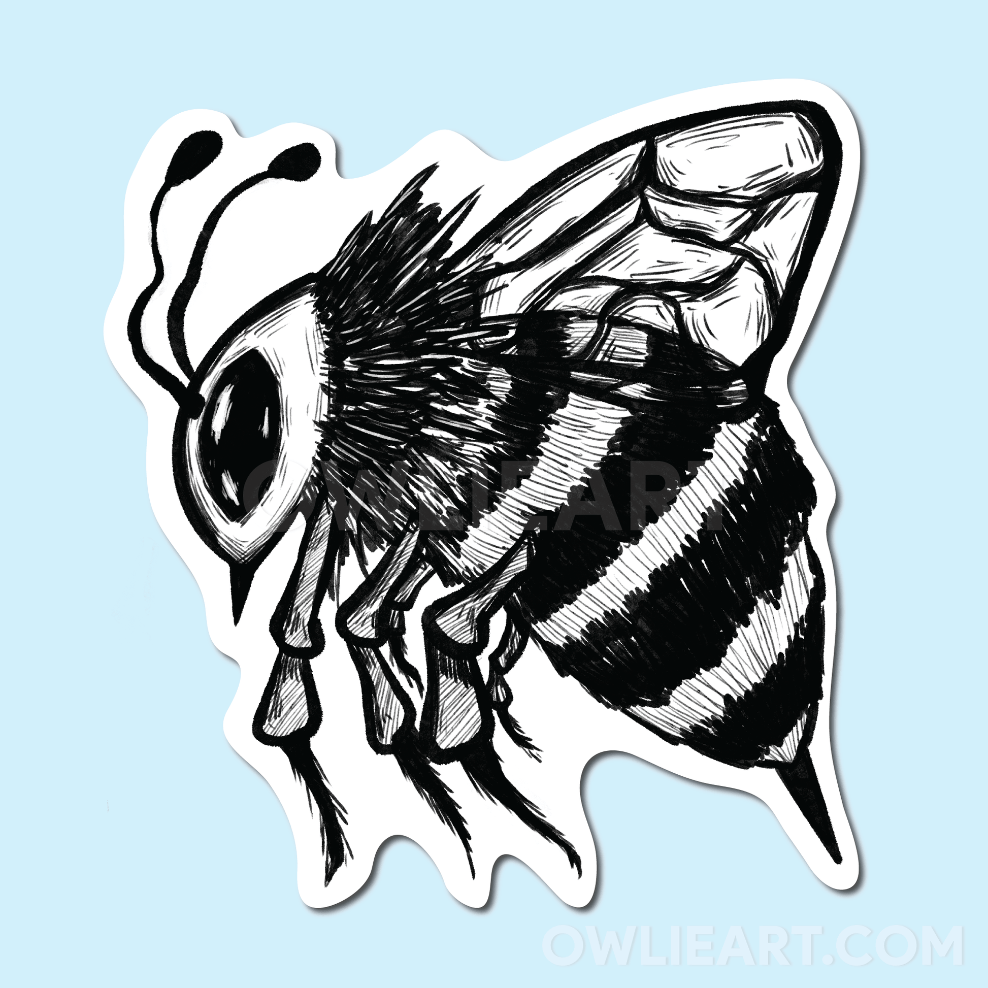 Bee Sticker Waterproof Vinyl Sticker Holographic variation - owlieart