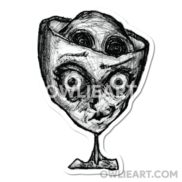 Head Chalice sticker - owlieart