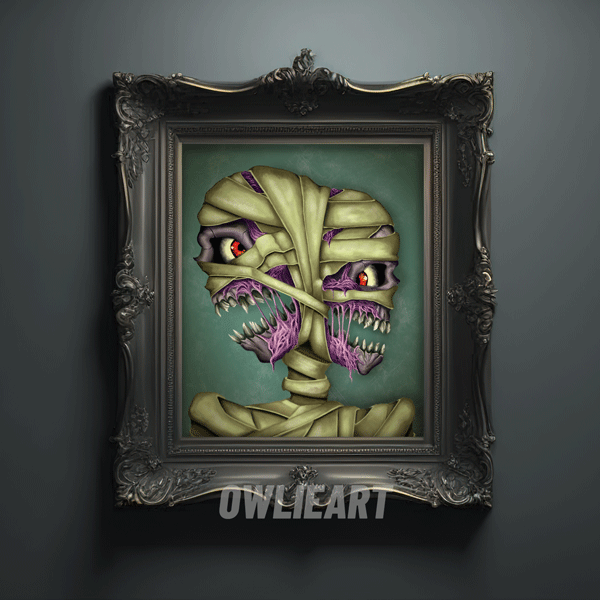 "Conjoined Mummies" Art Print - owlieart