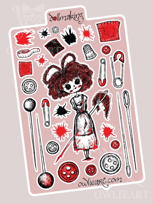 Creepy Doll Sticker Sheet