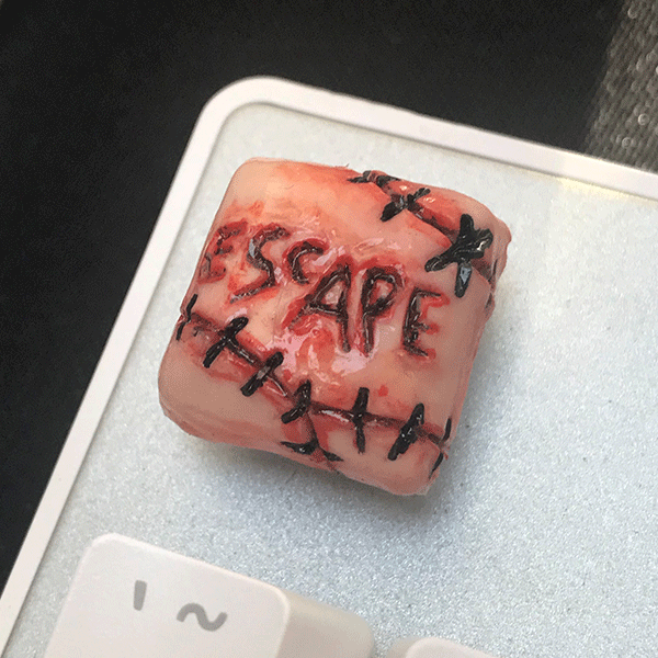 Escape Key Skinkeys Gore artisan keycaps; handmade - owlieart