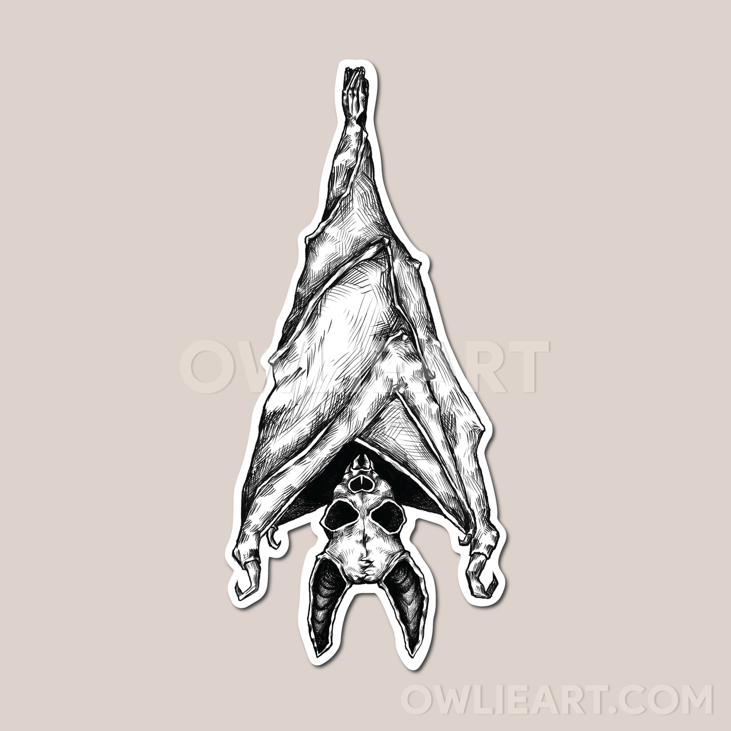 Hanging Bat Sticker Waterproof Vinyl Sticker - owlieart