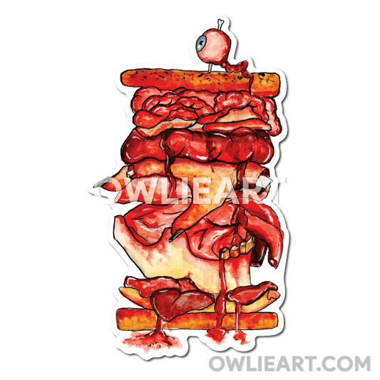 GOREmet food Handwhich Waterproof Vinyl Sticker - owlieart