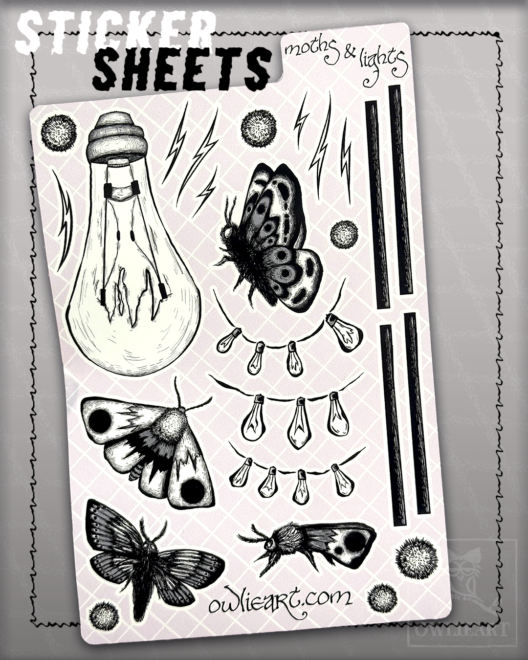 Moth and Lights Sticker Sheet