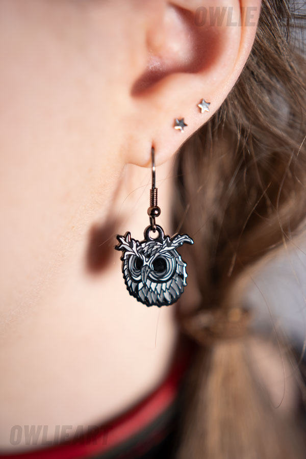 Owl Enamel Earring Dangles - owlieart