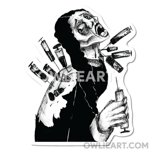 trypanophobia (fear of needles) Waterproof Vinyl Sticker - owlieart