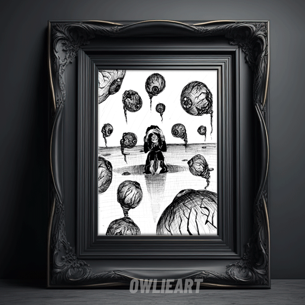 Anthropophobia (fear of people) Art Print - owlieart