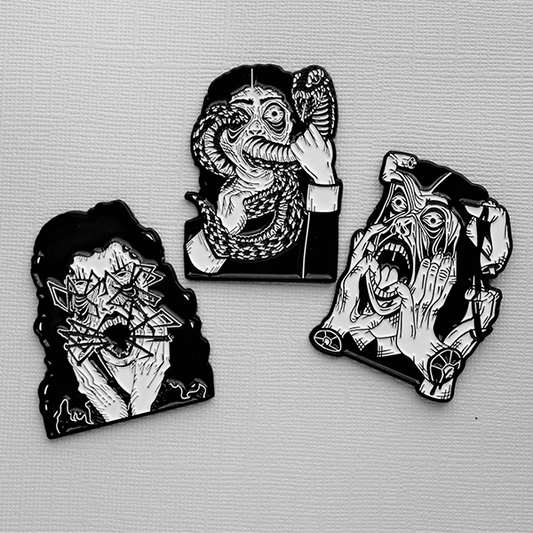 Phobia Pin Enamel Pin Pack; 3 Pins: Fear of spiders, snakes, and touch - owlieart