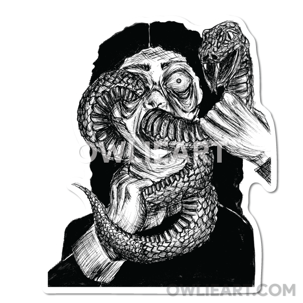 Ophidiophobia (fear of snakes) waterproof Vinyl Sticker - owlieart