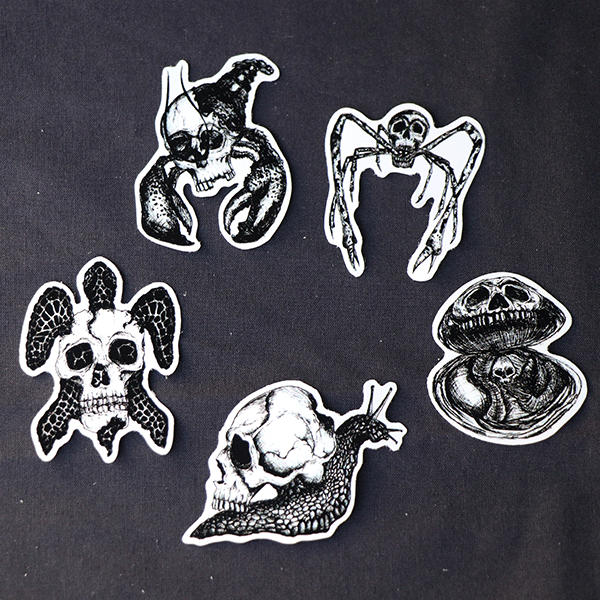 Skull animal sticker pack - owlieart