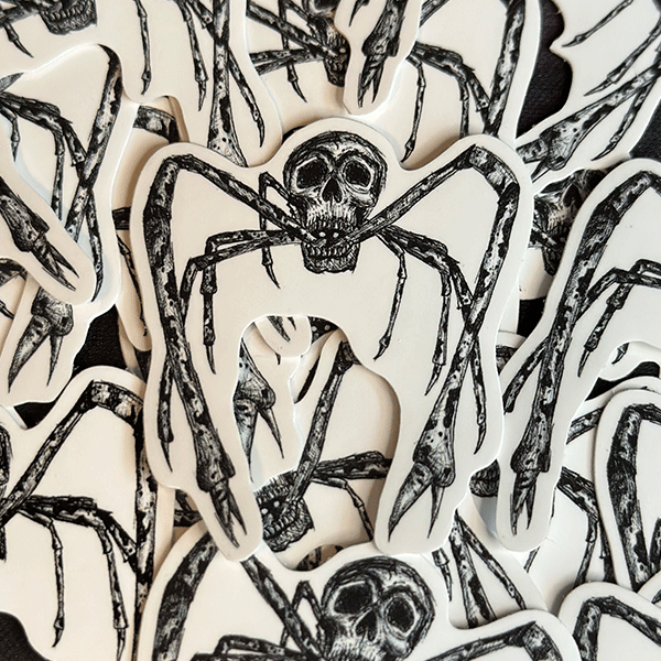 Skull Spider Crab Waterproof Vinyl Sticker - owlieart