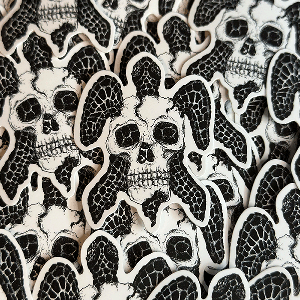 Skull Turtle Waterproof Vinyl Sticker - owlieart