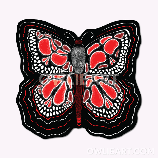 Skull Butterfly Sticker Waterproof Vinyl Sticker - owlieart