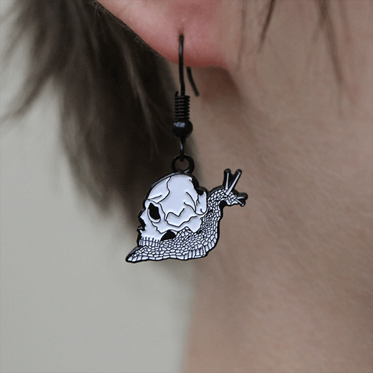 Enamel Snail Dangle Earrings - owlieart