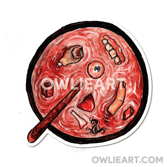 GOREmet food Meat Soup Waterproof Vinyl Sticker - owlieart