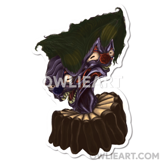 Conjoined Clowns Waterproof Vinyl Sticker - owlieart